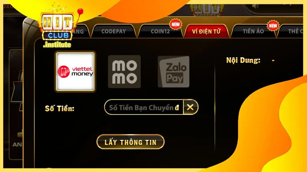 Hình ảnh minh họa các ví điện tử như Viettel Pay, Momo, ZaloPay hỗ trợ nạp tiền nhanh chóng.