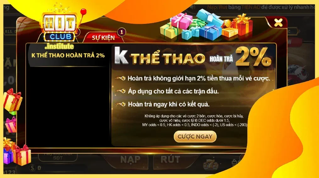 Hình ảnh thể hiện các ưu đãi hấp dẫn dành cho người chơi mới khi đăng ký tài khoản tại Hitclub, tạo cơ hội trải nghiệm miễn phí và thú vị.